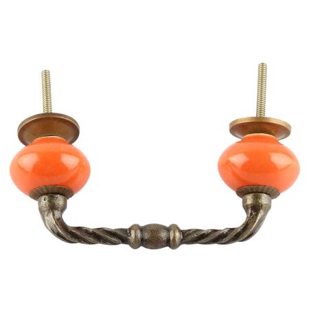 Orange Ceramic Cut Bridge Handles